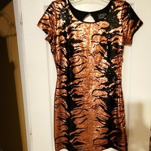 Brown and Black Cocktail Dress
